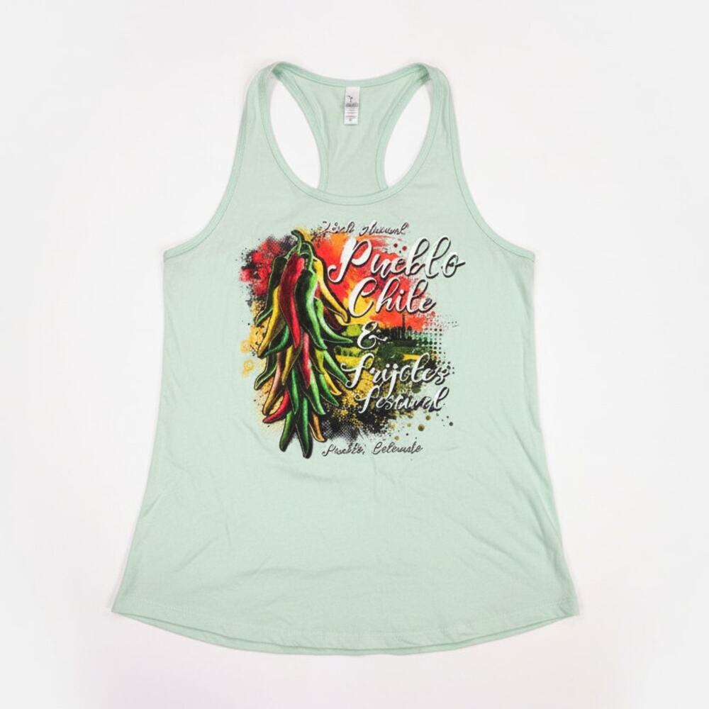 Chile & Frijoles Festival Tank Top – Light Green – XL